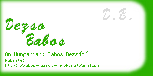 dezso babos business card